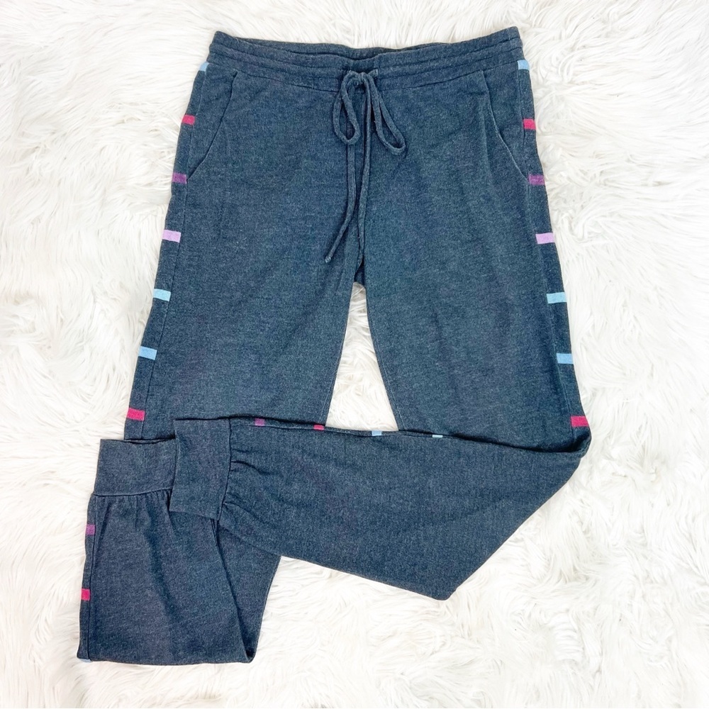 MICHAEL STARS BLUE GRAY JOGGER BOTTOM PANTS WITH STRIPES WOMENS SZ XS